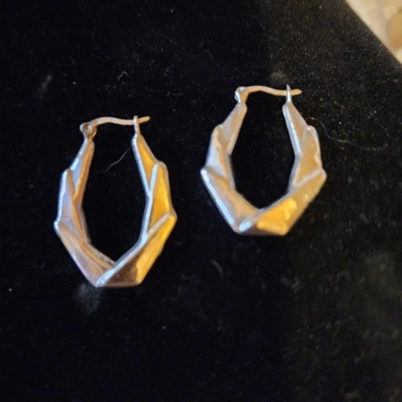 Vintage Sterling Geometric drop earrings‎ - Picture 2 of 5